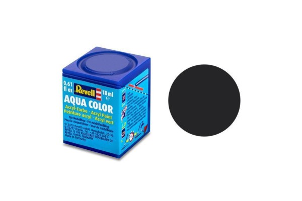 Teerzwart Mat Aqua Color 18 Ml Revell Modelbouwverf Op Waterbasis