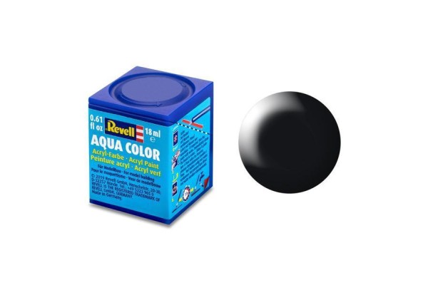 Zwart Zijdemat Ral 9005 Aqua Color 18 Ml Revell Modelbouwverf Op Waterbasis