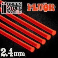 Acrylic Rods - Round 2.4 Mm Fluor Red-Orange