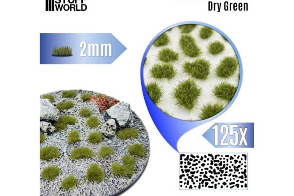 Static Grass Tufts 2 Mm - Dry Green